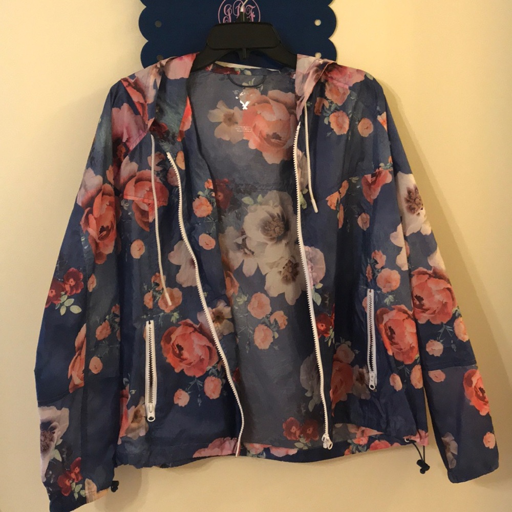 Floral American Eagle windbreaker